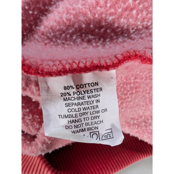 VTG Fuzzy Stonewash Sweatshirt S Red Made Canada Native Bear Graphic 90s Crew - Picture 6 of 9